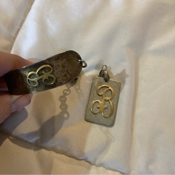 Ladies Utensil Bracelet and Necklace Charm with “B” initial on both. - Picture 1 of 6